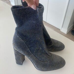 Sam Edelman Sock Bootie Metallic Block Heel